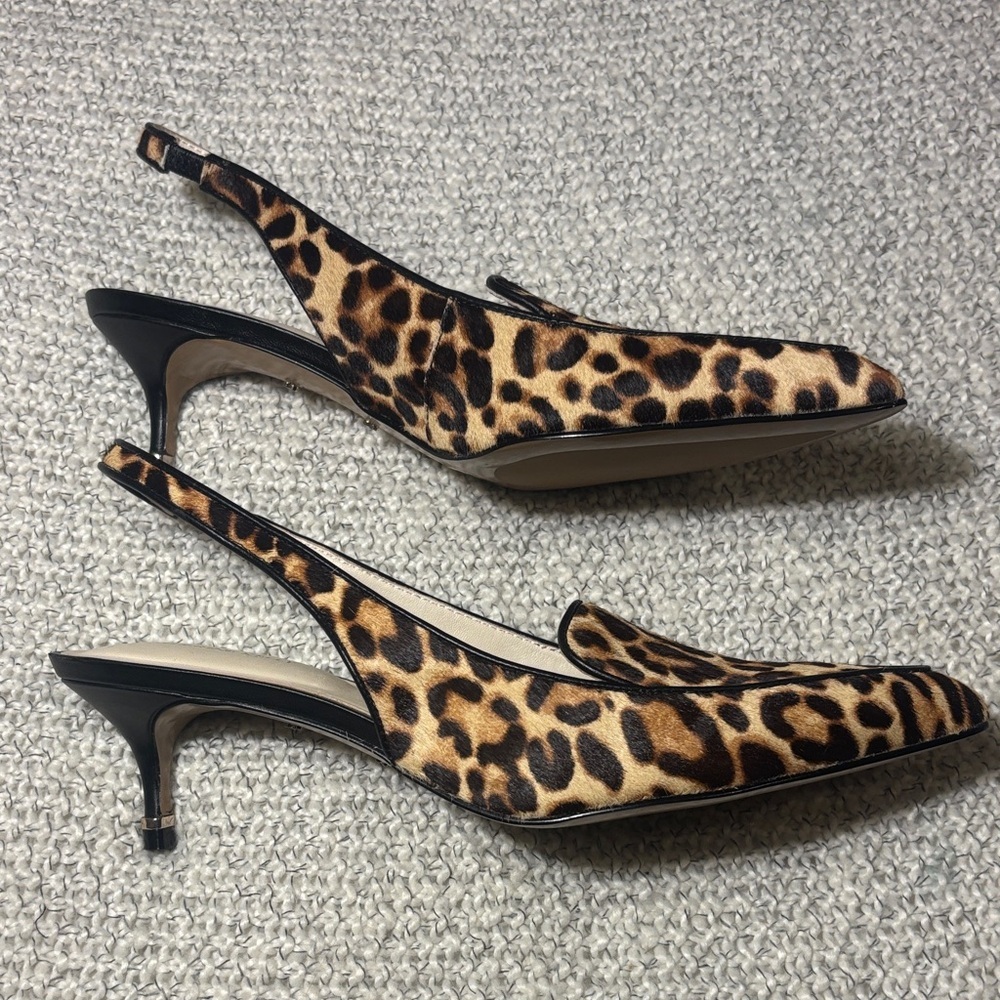 Katherine Kelly Leopard Animal Print Low Heel Slingback Pump